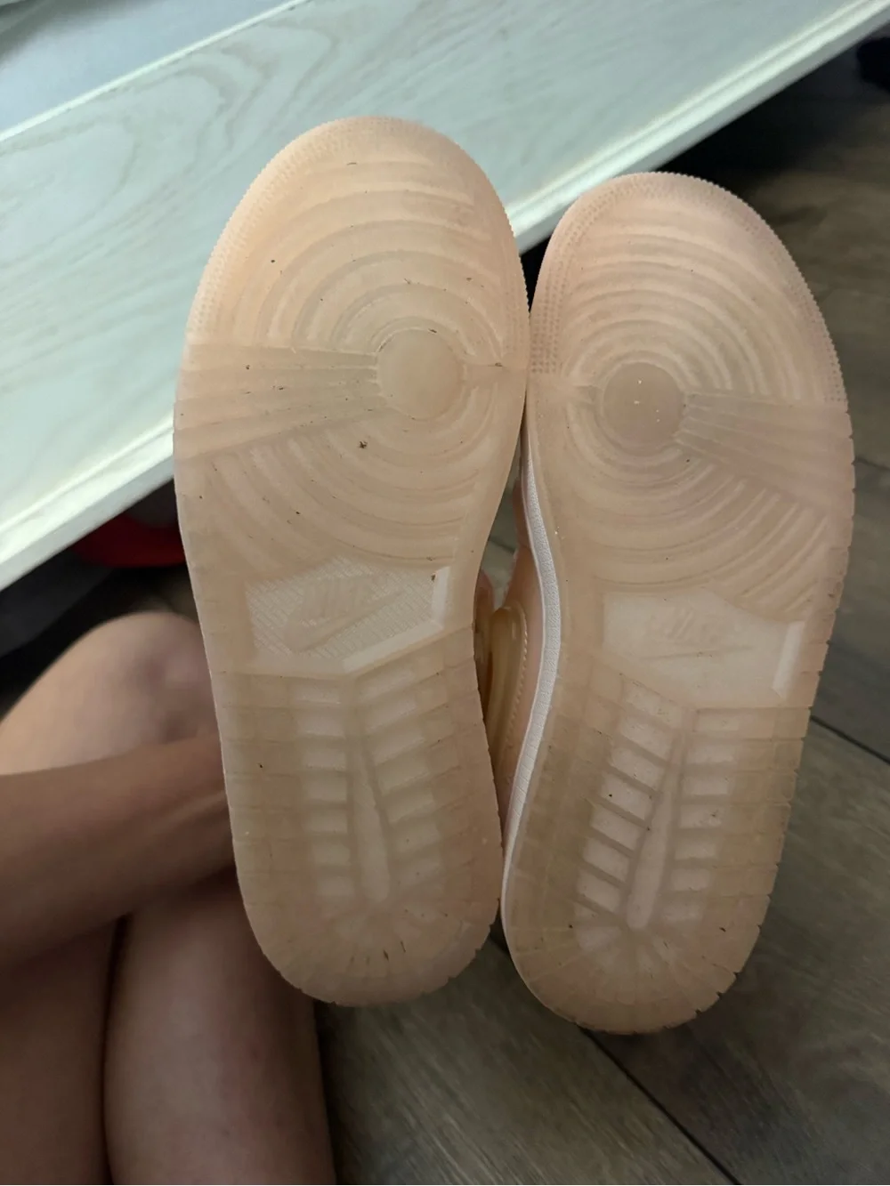 Nike Women's Pink and Cream High-Top Sneakers